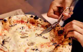 CUT PIZZA WITH SCISSORS