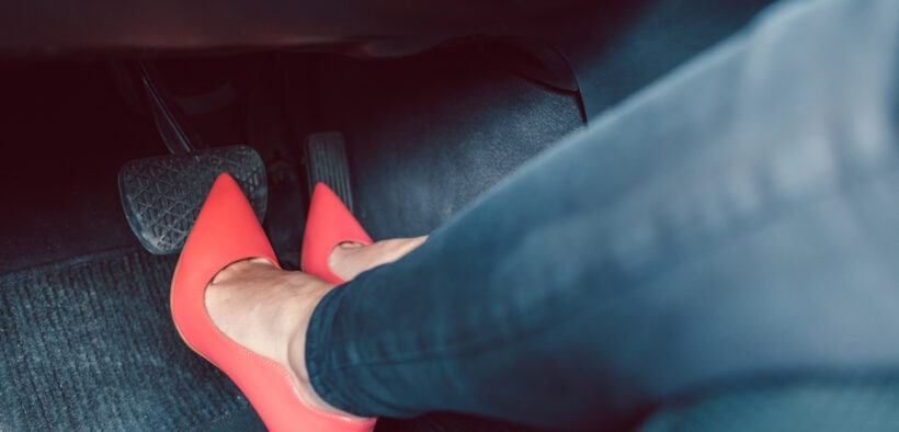 driving in high heels